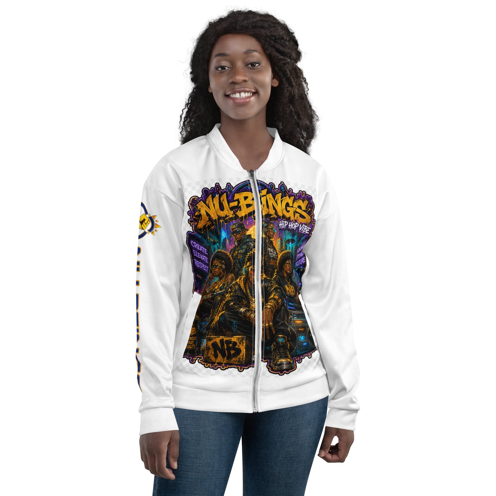 NU-BEINGS Hip Hop Vibes Bomber Jacket - Image 7