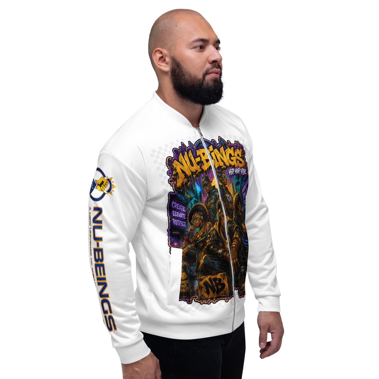 NU-BEINGS Hip Hop Vibes Bomber Jacket - Image 12